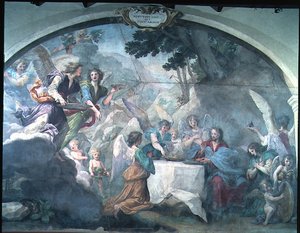 天使に仕えたキリスト 作： Baldassare  Franceschini