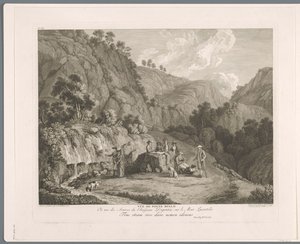 モンティ・ルクレティリの水源の眺め Vüe de fonte bello (オブジェクトのタイトル) Suite de VI vues des Environs de Rome (...) (シリーズタイトル) 作： Balthasar Anton Dunker