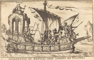 アガメムノンとメネラウスはヴァルカンと結婚した 作： Balthasar Moncornet after Remigio Cantagallina