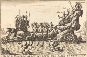 ネプチューンの戦車を率いるヒクロとナウクレオ・アルゴン 作： Balthasar Moncornet after Remigio Cantagallina