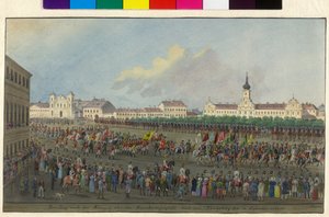 皇帝フェルディナンド1世のハンガリー国王への戴冠式への行列（水彩、グワッシュ）1830年 作： Balthasar Wigand