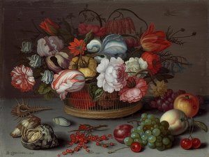 花のバスケット。 1622年頃 作： Balthasar van der Ast