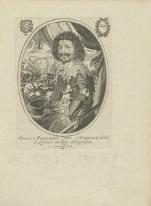 オクタビオピッコロミニ王子1599-1656の肖像、アマルフィ公、c。 1650。 作： Balthazar Moncornet