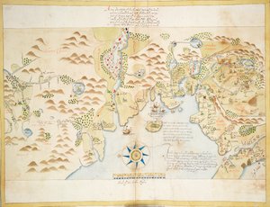 ドネゴールとスライゴ湾、アイルランド、1600年頃（リネン、紙） 作： Baptista Boazio
