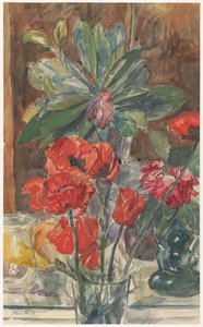 ポピーとシャクナゲの花研究 作： Barbara Elisabeth van Houten