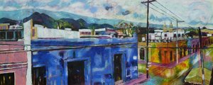 活気あふれる山間の町 作： 