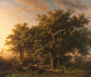 森のシーン 森の中を見る 作： Barend Cornelis Koekkoek