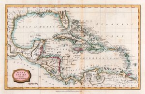 西インド諸島の地図、18世紀。