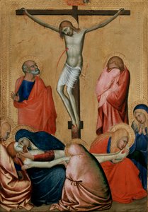 はりつけと嘆き、14世紀 作： Barna da Siena