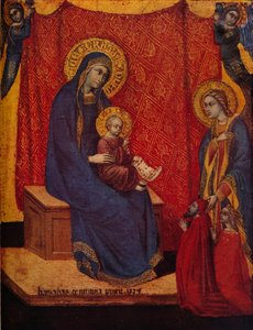 マドンナの即位と崇拝における2人のドナー、1374年 作： Barnaba da Modena