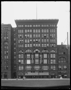 アメリカ、イリノイ州シカゴ、1903年頃のファインアートビル（モノクロ写真