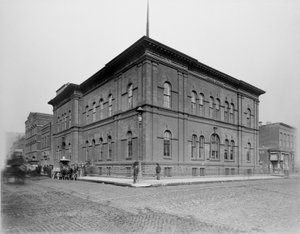 ハリソンストリート警察署（米国イリノイ州シカゴ、1900年頃）（モノクロ写真
