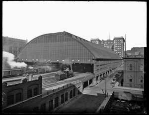 米国イリノイ州シカゴ、ラサールストリート駅、1905年頃（モノクロ写真