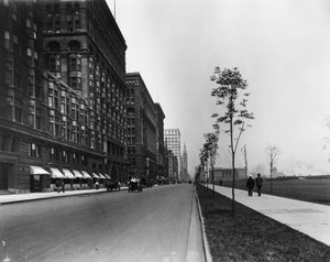 米国イリノイ州シカゴ、ミシガンアベニュー、1905年頃（モノクロ写真