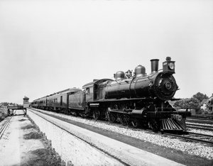 ペンシルバニア・リミテッド列車（米国イリノイ州シカゴ、1908年頃）（モノクロ写真 作： Barnes and Crosby
