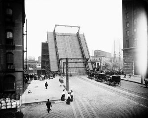 State Street Bridge, Chicago, Illinois, USA, c.1905 (bw photo) 作： Barnes and Crosby