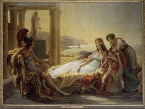 トロイでの不幸をディドに伝えるエネアス（油彩・キャンバス 作： Baron Pierre Narcisse Guerin