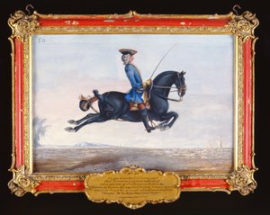 No. 50カプリオールと呼ばれる馬術運動を行うクリオソと呼ばれる漆黒の馬（紙にトイレ） 作： Baron Reis Eisenberg