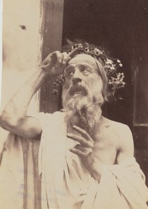 [花輪を持った老人] 作： Baron Wilhelm von Gloeden