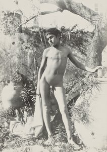 [庭の裸の若者] 作： Baron Wilhelm von Gloeden