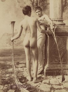 無題［ヤシの葉を持つ2人の男性青年］ 作： Baron Wilhelm von Gloeden