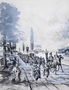 ローマ軍団（紙にグワッシュ） 作： バリー・リンクレイター