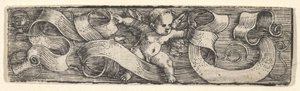 17 世紀半ば、バンデロールの右に足を踏み入れる少年。 作： Barthel Beham