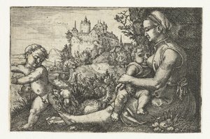 2 人の子供を持つ母親 作： Barthel Beham
