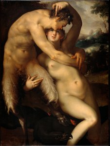 ジュピターとアンティオペ（絵画、1596年頃 作： Bartholomaeus Spranger
