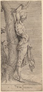 木に縛られた聖セバスチャン 作： Bartholomaeus Spranger
