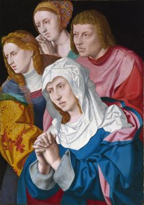 「「聖母、聖ヨハネ、聖マグダラのマリア、聖女の肖像」」1535 年頃のバルトロメウス ブリュイン (1493-1555) による絵画、ロンドン ナショナル ギャラリー 作： Bartholomaeus the Elder Bruyn