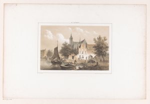 川と教会のある街並み 作： Bartholomeus Johannes van Hove