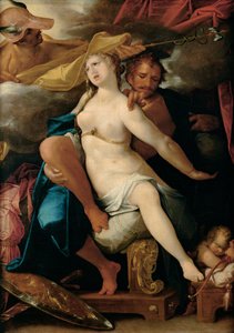 金星と火星は水星から警告され、1586年頃 作： Bartholomaeus Spranger
