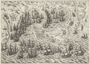 カディスの戦い、1596 作： Bartholomeus Willemsz. Dolendo (attributed to)