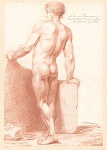 後ろから見た男性立裸体（3等1786年） 作： Bartholomeus Ziesenis