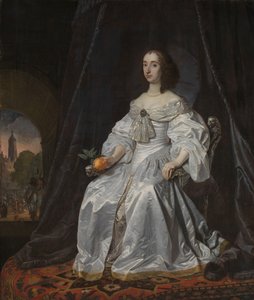 ウィリアム2世の未亡人としてのオレンジの王女、メアリー・スチュアート メアリー スチュアート王女 (1631-1660)、ウィレム 2 世の未亡人、オラニエ公の肖像 作： Bartholomeus van der Helst