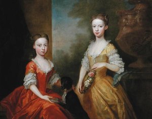ブリッジウォーター第5伯爵・第1公爵スクロープ・エガートンの娘たち」1734年頃（油彩・キャンバス） 作： Bartholomew Dandridge