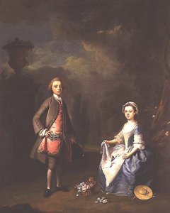 エドワードハーレー、第4オックスフォード伯爵と彼の妹サラ、1737年頃 作： Bartholomew Dandrige