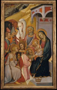 賢者の崇拝、ca。 1390年。 作： Bartolo di Fredi