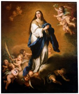 1645年から1655年の間の聖母マリアの被昇天。 作： Bartolomé Esteban Murillo