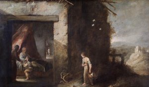 アイザック・ブレッシング・ヤコブ（キャンバスに油彩） 作： Bartolomé Esteban Murillo