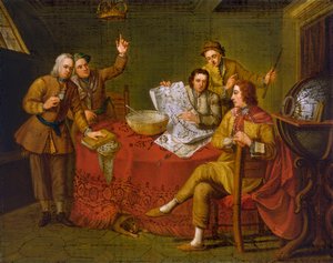 グスタバス・ハミルトン、第2代ボイン子爵（1639-1723）、彼のヨットのキャビンにて 作： Bartolomeo (after) Nazari