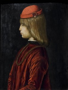 グイドゥバルド・ダ・モンテフェルトロの肖像 1480-81年頃 油彩・パネル 作： Bartolomeo (attr. to) Della Gatta