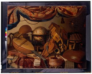 楽器のある静物 作： Bartolomeo Bettera