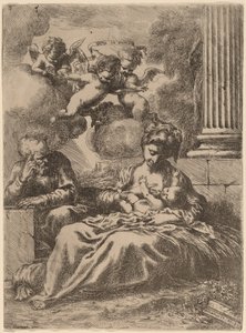 コラムによる聖家族、c。 1655年。 作： Bartolomeo Biscaino