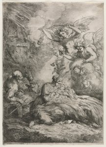 キリスト降誕。 作： Bartolomeo Biscaino