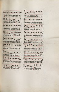 Missale：Fol。 112：パームサンデー典礼、1469年の一部として音楽が含まれています。 作： Bartolomeo Caporali