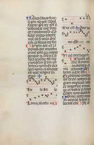 Missale：Fol。 121v：セントマッションパッション、1469年のHely Hely Lamaなどの音楽が含まれています。 作： Bartolomeo Caporali