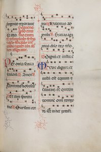 Missale：Fol。 179：さまざまな通常の祈りのための音楽、1469年。 作： Bartolomeo Caporali