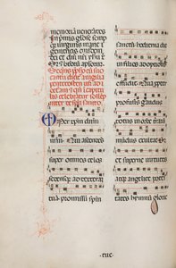 Missale：Fol。 180v：さまざまな普通の祈りのための音楽、1469年。 作： Bartolomeo Caporali